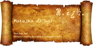 Matejka Ábel névjegykártya