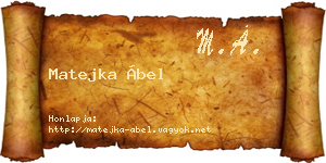 Matejka Ábel névjegykártya