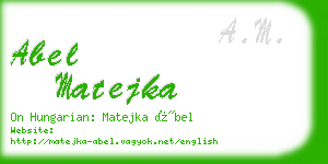 abel matejka business card
